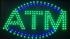 Green ATM LED Sign w/ Blue & Green LED Accent (13"x22")